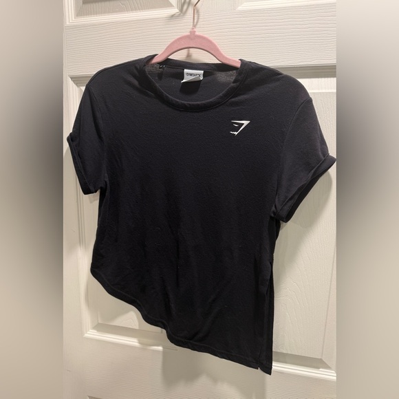 Gymshark Women’s Black Cropped T-Shirt Tee Top Logo Activewear Size Small - Picture 3 of 7